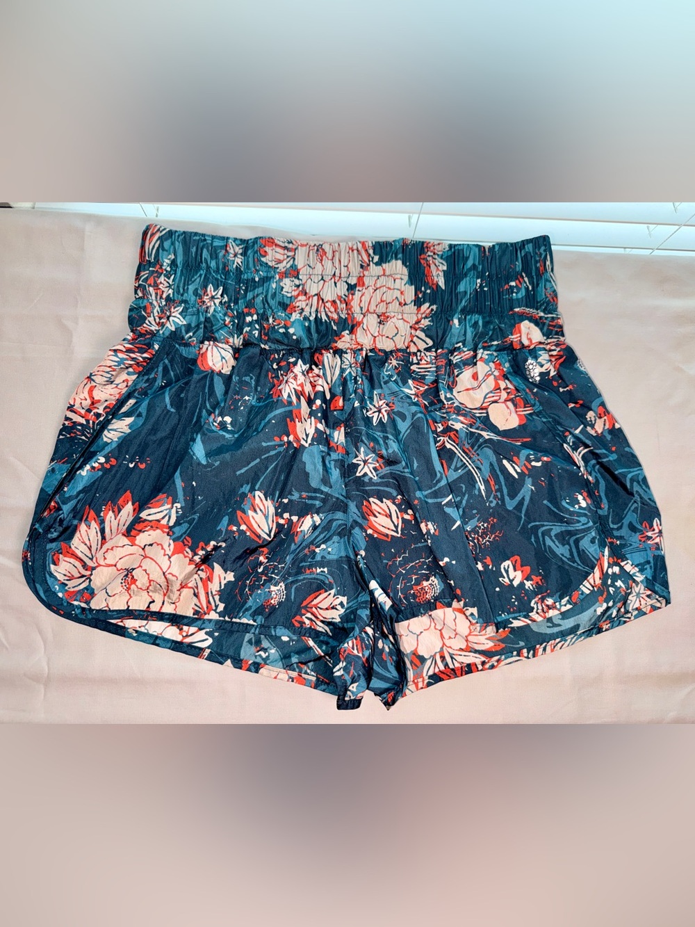 FP Movement The Way Home Printed Running Shorts Teal Coral XL